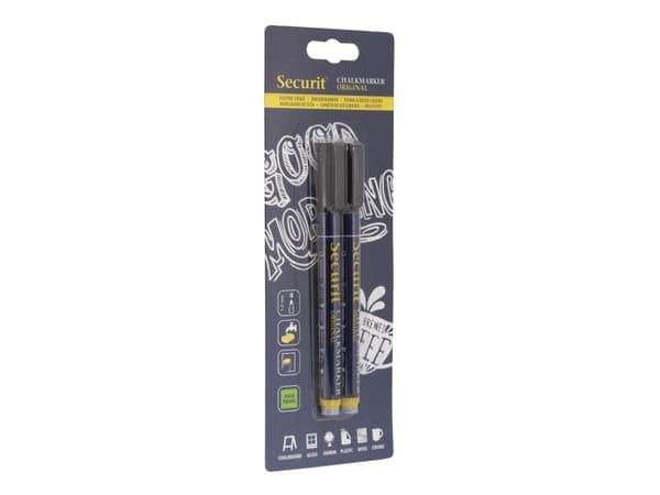 Securit® original kridtmarker sæt med to i sort