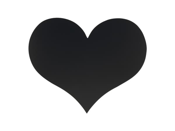 Securit FB-HEART, 300 x 500 mm, Melamine, Harpiks, Velcro mappe, Svart