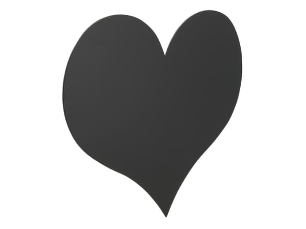 Securit FB-HEART, 300 x 500 mm, Melamine, Harpiks, Velcro mappe, Svart
