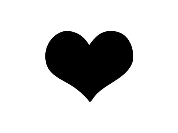 Securit FB-HEART, 300 x 500 mm, Melamine, Harpiks, Velcro mappe, Svart