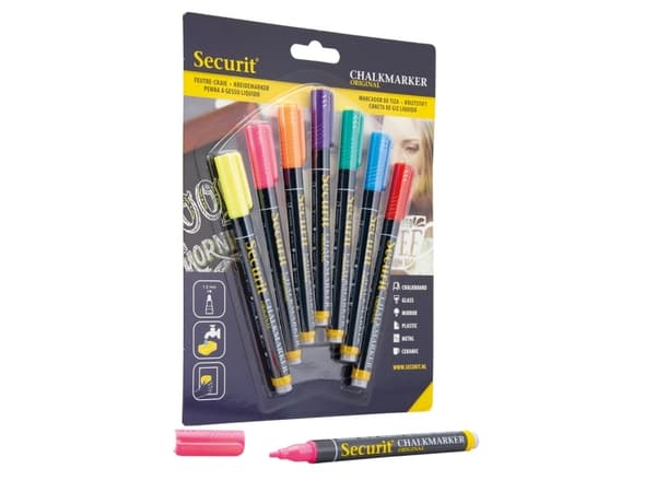 Securit Original SMA100, Blå, Grønn, Oransje, Rosa, Rød, Fiolett, Gult, 7 stykker
