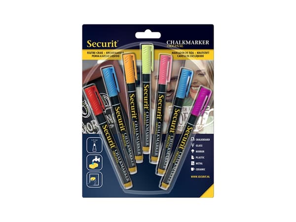 Securit Original SMA100, Blå, Grønn, Oransje, Rosa, Rød, Fiolett, Gult, 7 stykker