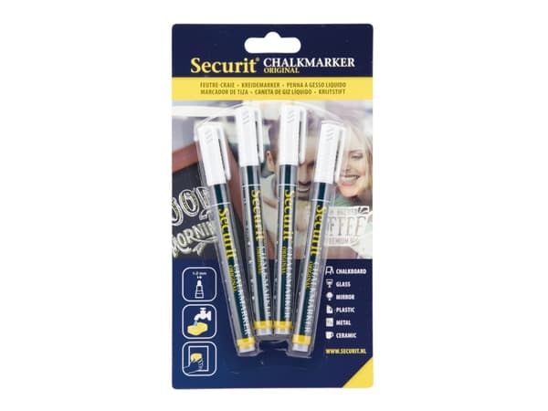 Securit BL-SMA100-V4-WHI, Vit, 4 styck