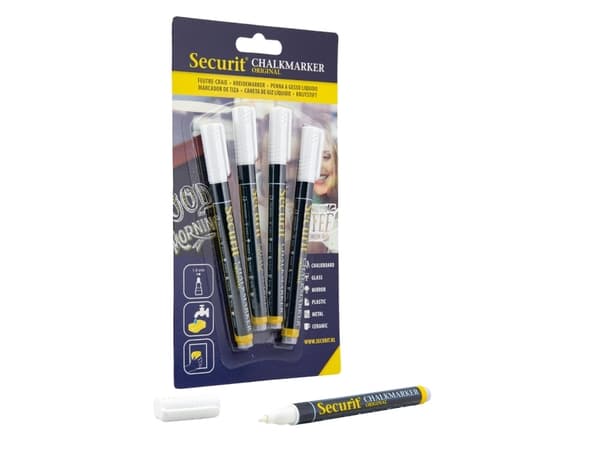 Securit BL-SMA100-V4-WHI, Vit, 4 styck