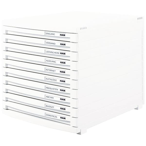 HAN CONTUR 1510-12 Skuffeboks Hvid A4 , B4, C4 Antal skuffer: 10