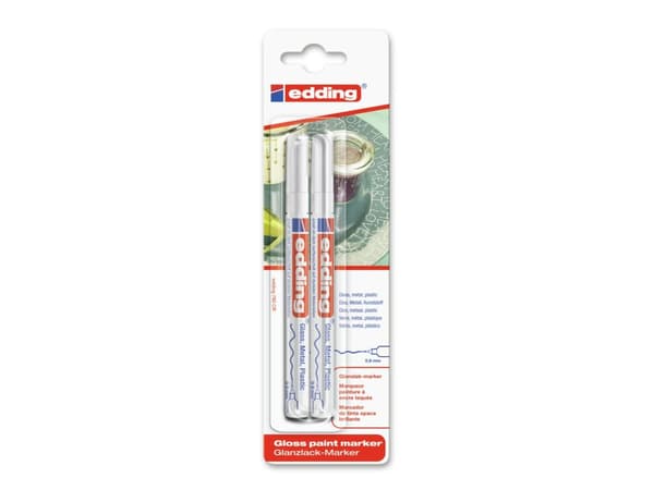 edding 780 paint - Markering - permanent - vit - pigmentbläck - 0.8 mm (paket om 2)