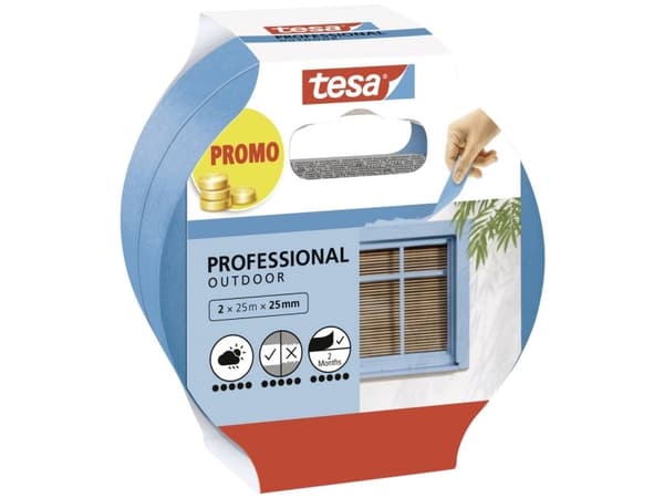 tesa Professional Outdoor 56214-00000-03 Malertape Blå (L x B) 50 m x 25 mm 2 stk