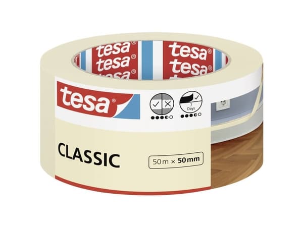 TESA CLASSIC, Beige, Skyddande, Reparation, 50 m, 50 mm, 0,14 mm, 1 styck