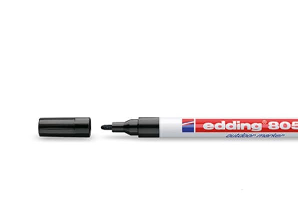 edding 8055 outdoor - Markør - permanent - for metall, plast, kartong - svart - 1-2 mm