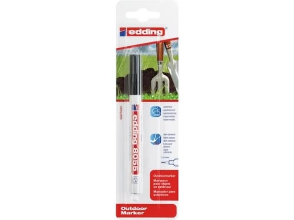 edding 8055 outdoor - Markør - permanent - for metall, plast, kartong - svart - 1-2 mm