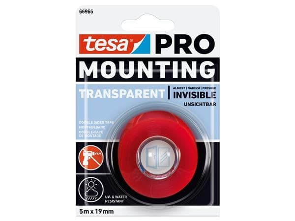 tesa Mounting PRO läpinäkyvä 66965-00001-00 Monteringsbånd läpinäkyvä (L x B) 5 m x 19 mm 1 stk