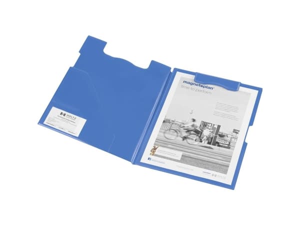 magnetoplan Magnetisk utklippstavlemappe, blå skrivebordspute med magnetisk foldeenhet, pinner - 1 stk (1131603)