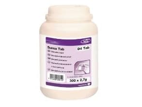Desinfiointitabletit Suma Tab D4 300 kpl aktiivikloorilla Valkoinen pinnoille,4 ds x 300 kpl/krt