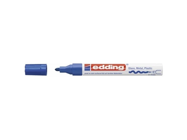 Paint marker Edding 750 permanent blå 2-4mm rund spids - (10 stk.)