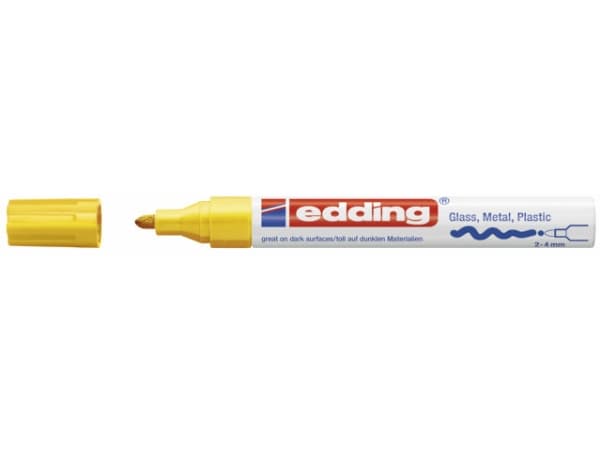 Paint marker Edding 750 permanent gul 2-4mm rund spids - (10 stk.)