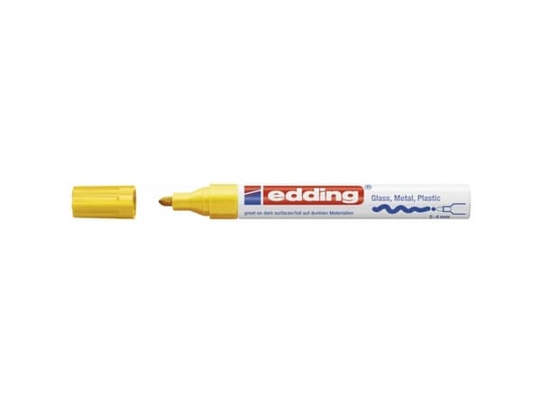 Paint marker Edding 750 permanent gul 2-4mm rund spids - (10 stk.)