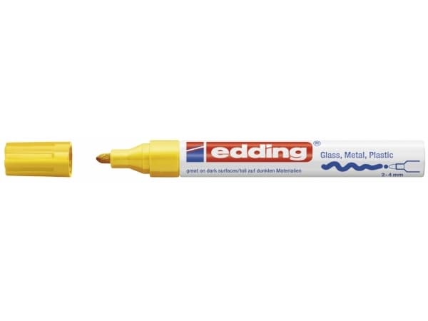 Paint marker Edding 750 permanent gul 2-4mm rund spids - (10 stk.)
