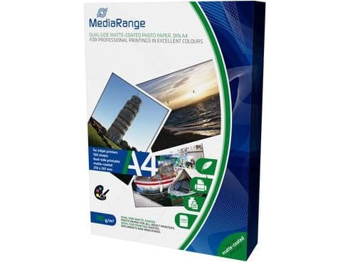 MediaRange - Matt - bestruket - vit - A4 (210 x 297 mm) - 140 g/m² - 100 ark fotopapper