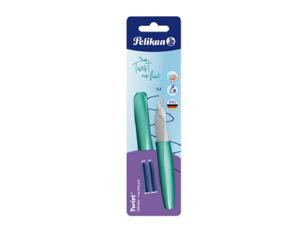 Pelikan 820172, Turkos, Påfyllning med bläckpatronssystem, Blå, Ambidextrous, Tyskland, 1 styck