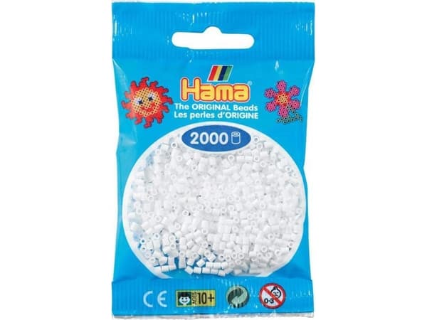 Hama mini perler 2000stk hvid