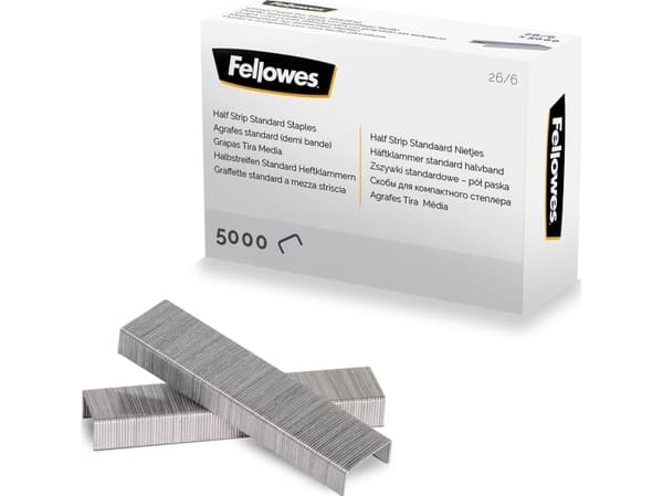 Fellowes Staples 26/6 Half Strips 5000PK