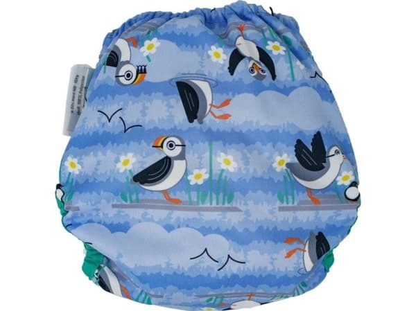 Close Caboo Blöjinpackning, Blå Puffin återanvändbar blöja med tupplurar 3-16 kg, 1 st.
