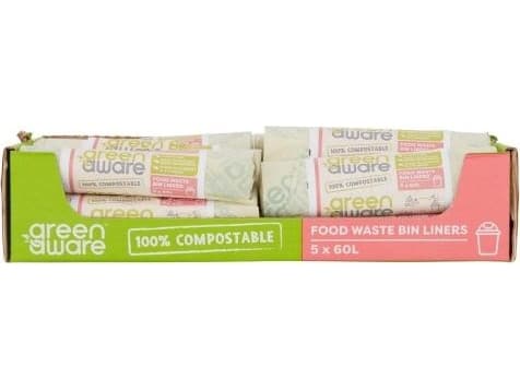 GreenAware GreenAware, Compostable Food Waste Bags 60L, 5 pcs x 30 CARTON