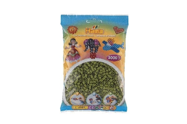 Hama midi pärlor 3000st oliv