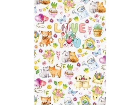 Frisk dekorativ notatbok 143x210/96K rutete dyr