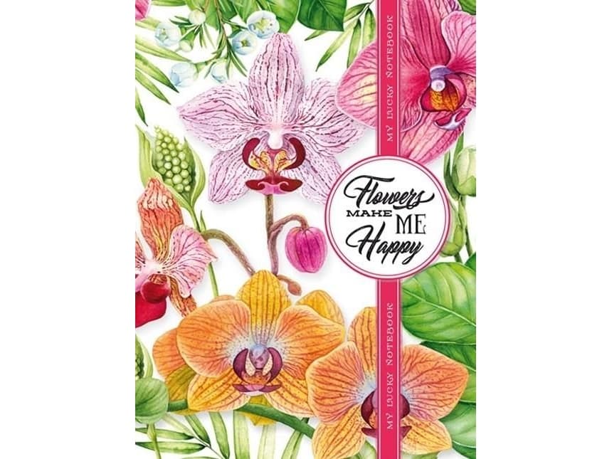 Fresh Decorative notebook 165x238/80K checkered Orchids