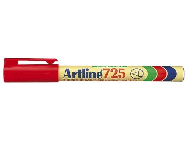 Artline 725, Rød, Konisk tupp, Flerfarget, Plastikk, Fint, 0,4 mm