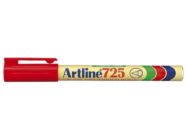 Artline 725, Rød, Konisk tupp, Flerfarget, Plastikk, Fint, 0,4 mm