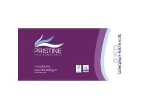 Toiletpapir Pristine Extra Soft 3-lag Ø12cm L33.75mxB9.6cm Nyfiber Hvid,9 pk x 8 rl/krt