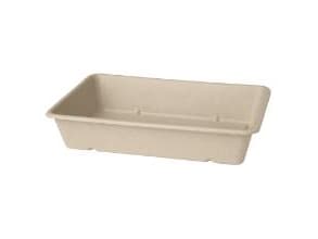 Skål rektangulær 1200 ml 230x155x46 mm Bagasse natur FF,12 pk x 40 stk/krt