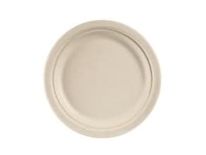 Tallerken rund 22 cm Bagasse FF natur brun,9 ps x 50 stk/krt
