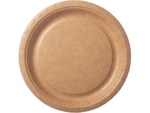 Paptallerken rund Ø22 cm coated kraft SC detail pakning Brun,12 pk x 20 stk/krt