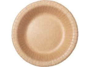 Papperstallrik rund djup 500 ml Ø19 cm belagd kraft FSC detaljhandelsförpackning Brun,10 pk x 20 pk/krt