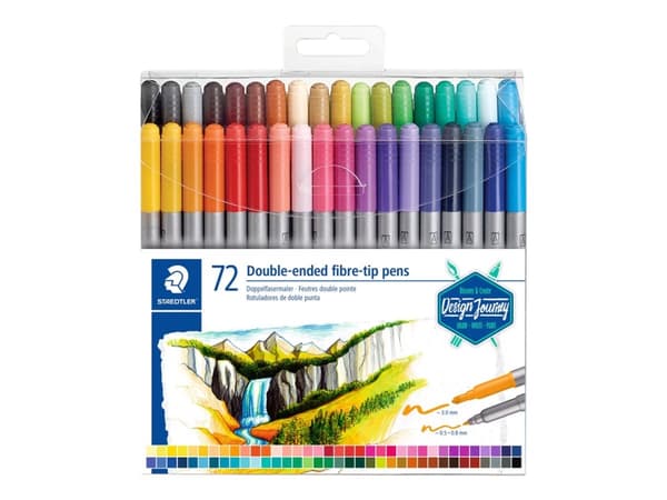 STAEDTLER - Twin-tip-markør - assorterte farger - 0.5-0.8 mm / 3 mm - smal / bred (en pakke 72)