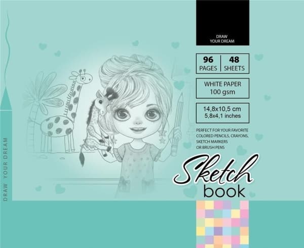 Fresh Sketchbook 10,5x14,8cm 96k grønn