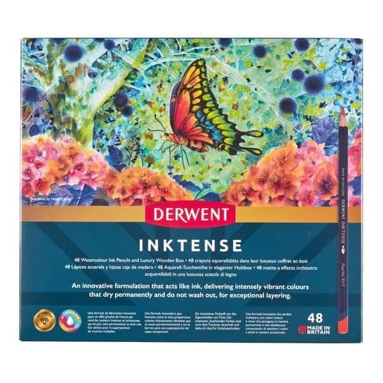 Derwent Pencil Inktense Wooden Box 48pcs