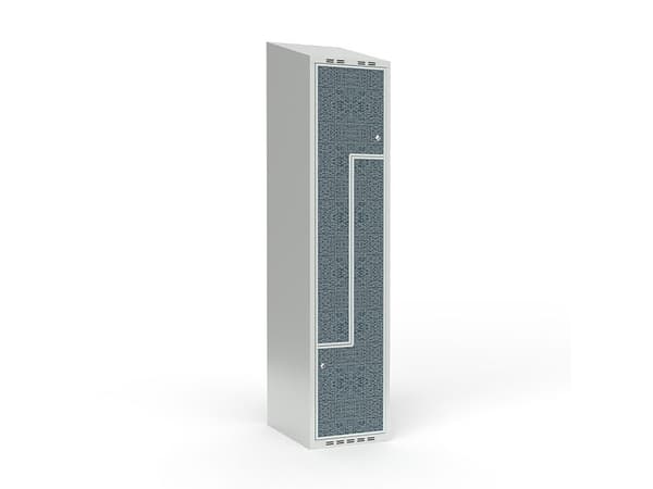 Skoleskab 1x300 Skråt tag, Z-dør VirrVarr Black laminatdør Cylinderlås