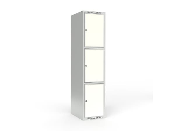 Skoleskab 1x300 Skråt tag 3 rum i højden VirrVarr Black laminatdør Cylinderlås