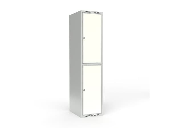 Skoleskab 1x400 Lige tag 2 rum i højden VirrVarr Black laminatdør Cylinderlås