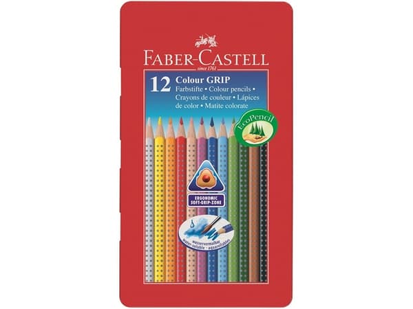 Faber-Castell GRIP 2001 - Fargeblyant - assorterte farger (en pakke 12)