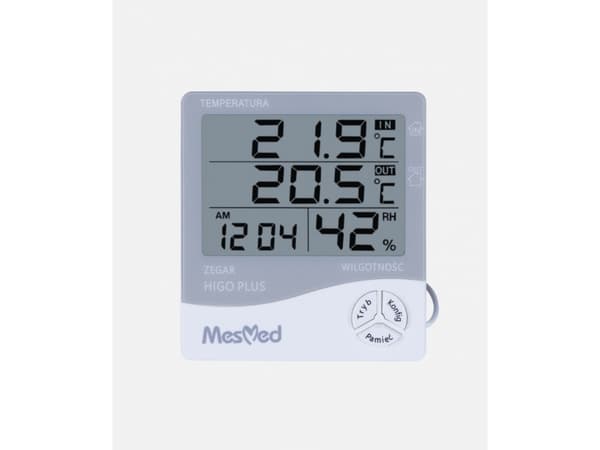 Hygrometer MM-778 Higo Plus med fukcją termoteru i zegara