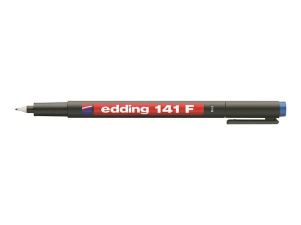 Edding 141 F, Musta, Sininen, Vihreä, Punainen, Ohut pää, Hienojakoinen, 0,6 mm, Kalvo, Lasi, Muovi, Alkoholipohjainen muste