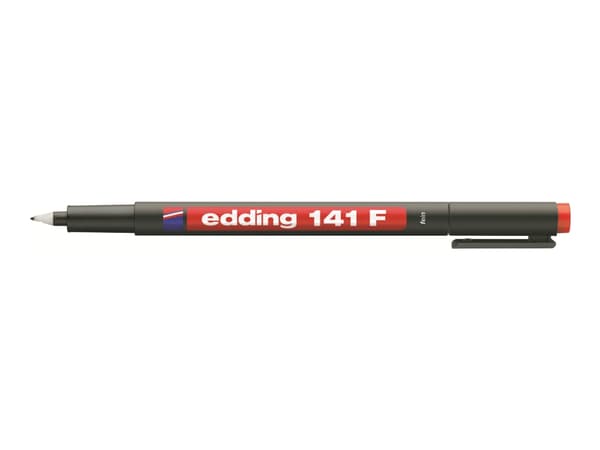 Edding 141 F, Musta, Sininen, Vihreä, Punainen, Ohut pää, Hienojakoinen, 0,6 mm, Kalvo, Lasi, Muovi, Alkoholipohjainen muste