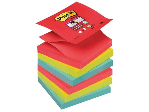 Post-it Z-Notes 76x76 mm Super Sticky Jewel Pop (6 stk.)