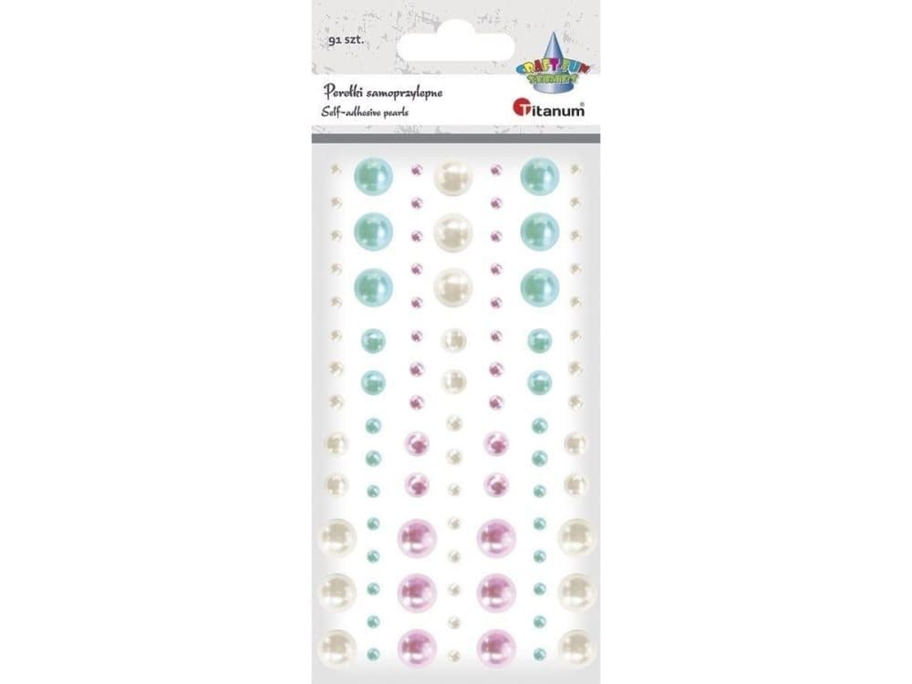 Self-adhesive crystals, pearls, mix 91 pcs