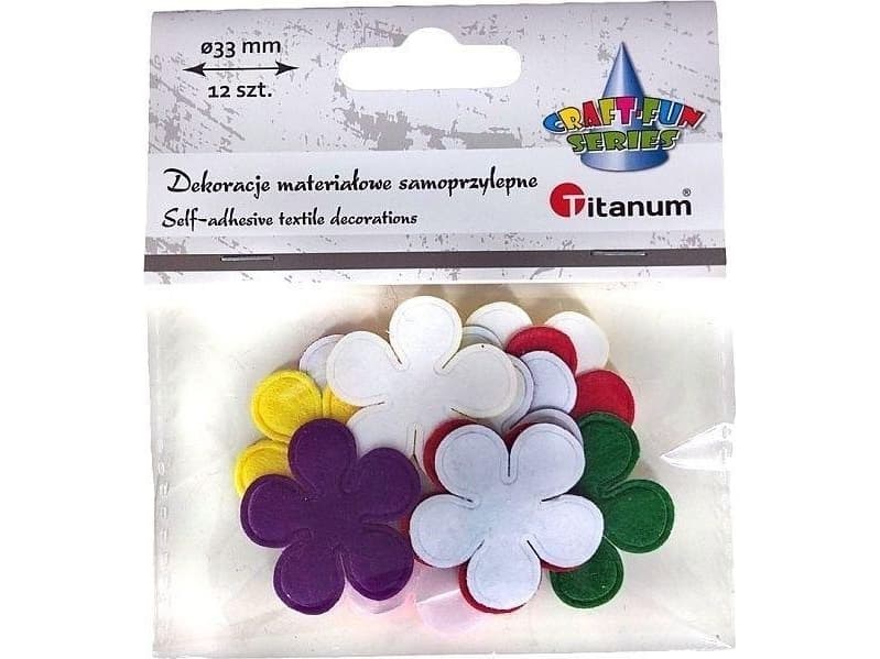 Titanum Decorations self-adhesive flowers mix 12 pcs